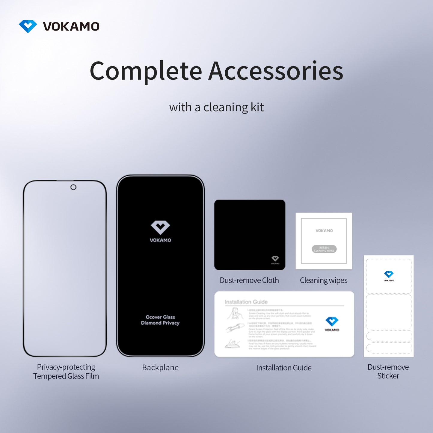 VOKAMO iPhone 15 Privacy Screen Protector for iPhone 15 Pro Max 15 Pro 15 Plus Tempered Glass