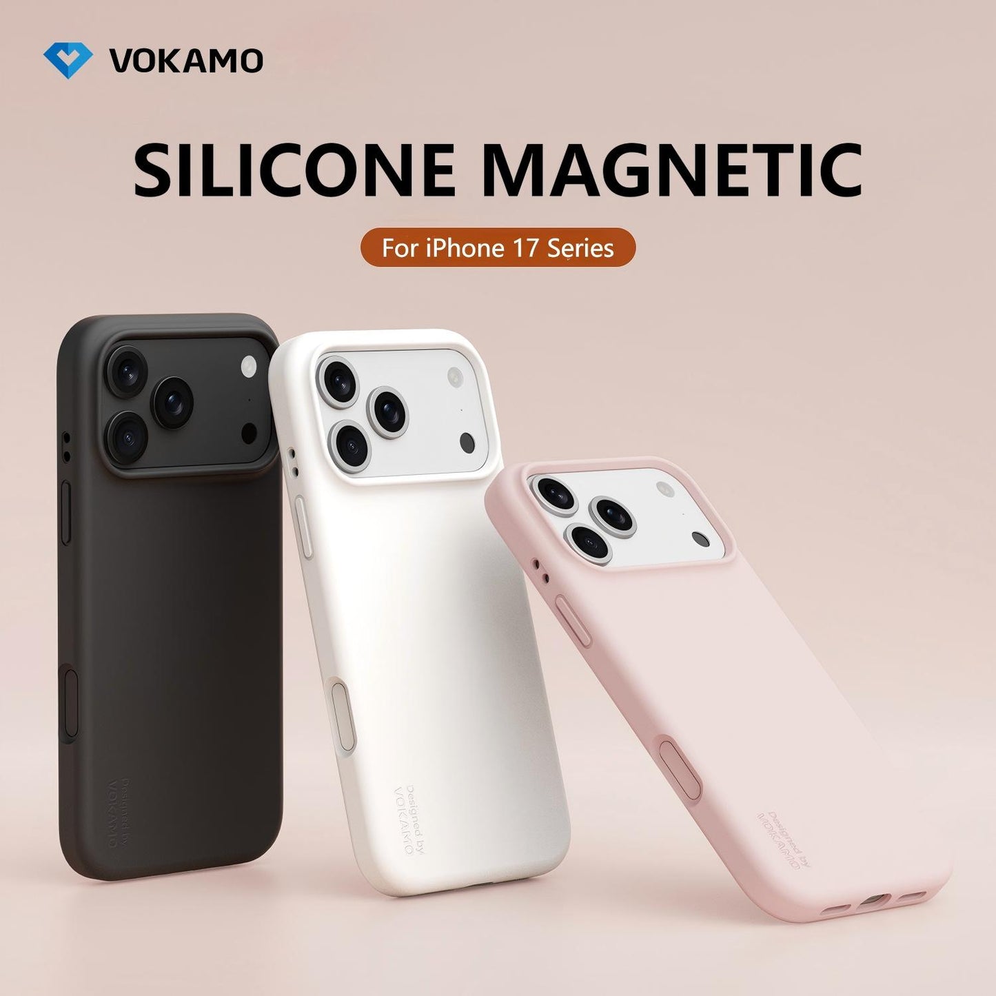 For iPhone 17 Pro Liquid Silicone MagSafe Magnetic Phone Case for iPhone 17 Pro Max - VOKAMO