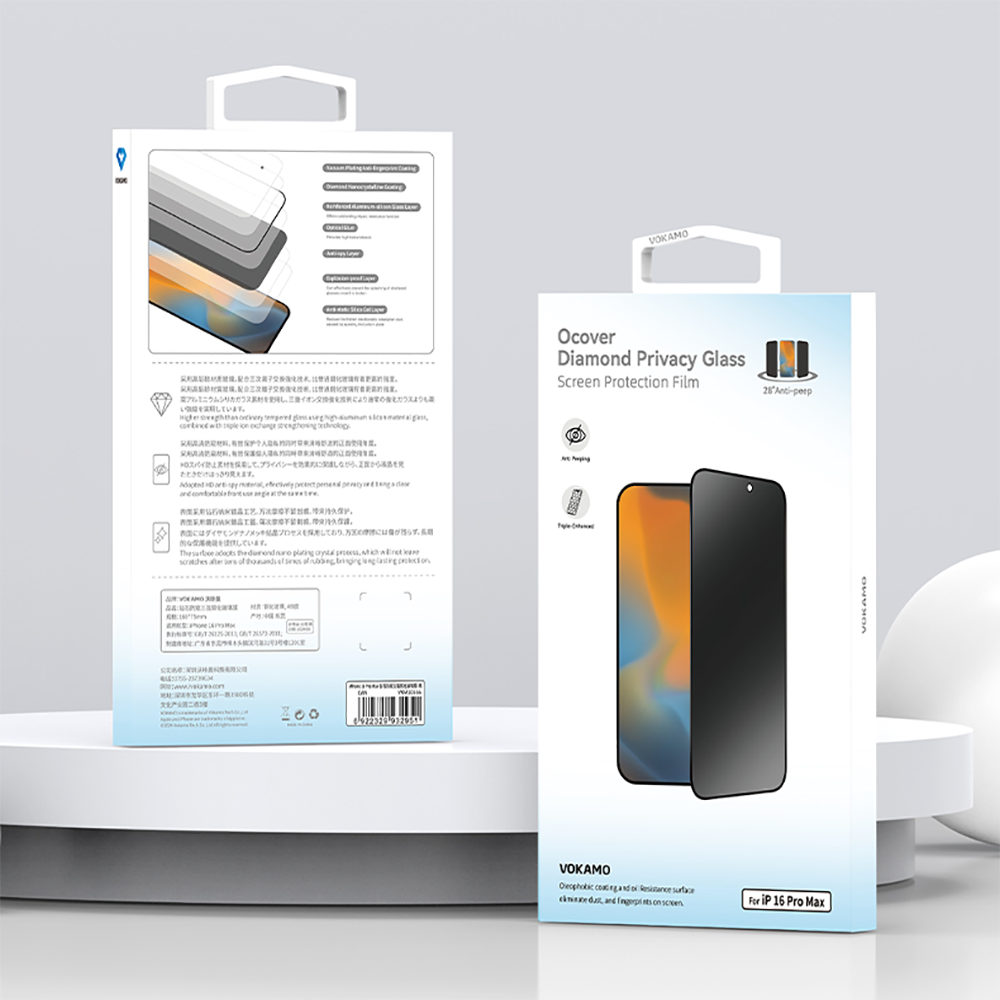 VOKAMO Privacy Screen Protector for iPhone 16 Anti Spy Tempered Glass for Apple iPhone 16 Pro Max