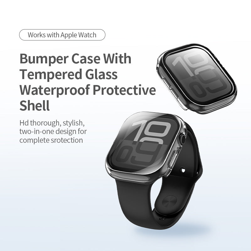VOKAMO Watch Bumper Case with Tempered Glass Compatible with Apple Watch 42mm 46mm