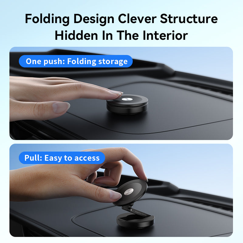 VOKAMO for MagSafe Car Mount Foldable Magnetic Phone Holder for Car Dashboard, Strong Magnets Car Phone Holder Mount Compatible iPhone 16 Pro Max 15 14 13 12,Samsung - MagSafe Car Accessories