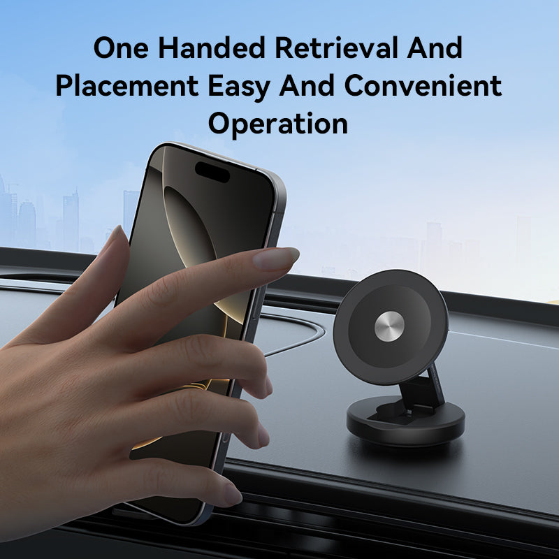 VOKAMO for MagSafe Car Mount Foldable Magnetic Phone Holder for Car Dashboard, Strong Magnets Car Phone Holder Mount Compatible iPhone 16 Pro Max 15 14 13 12,Samsung - MagSafe Car Accessories