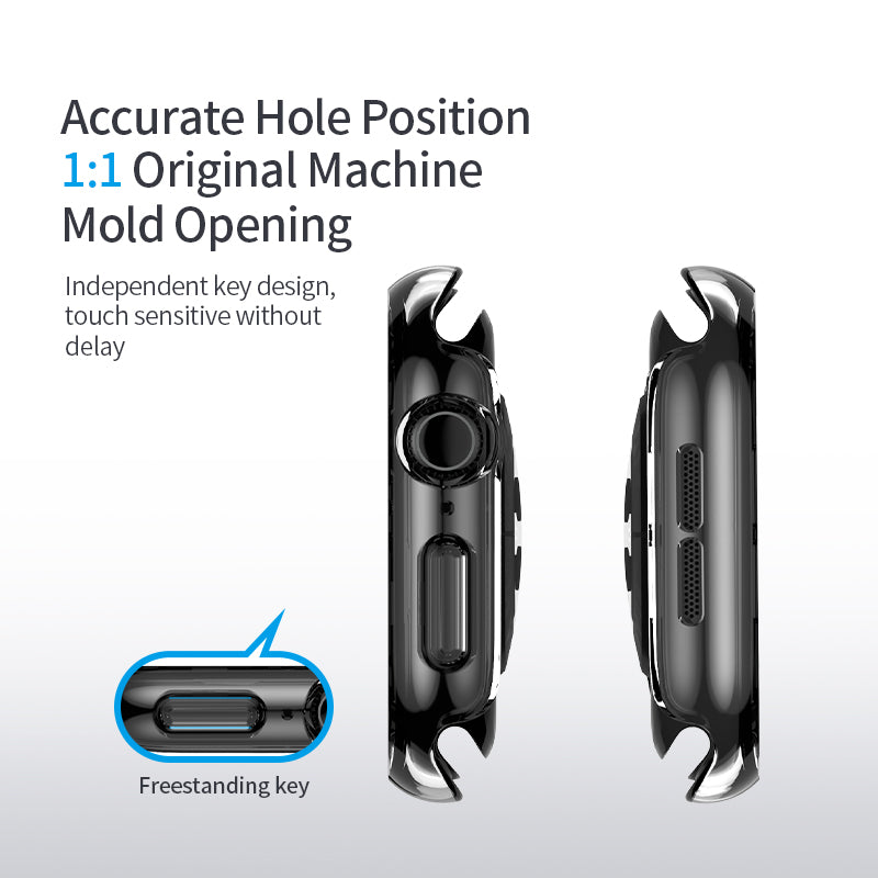 VOKAMO Watch Bumper Case with Tempered Glass Compatible with Apple Watch 42mm 46mm
