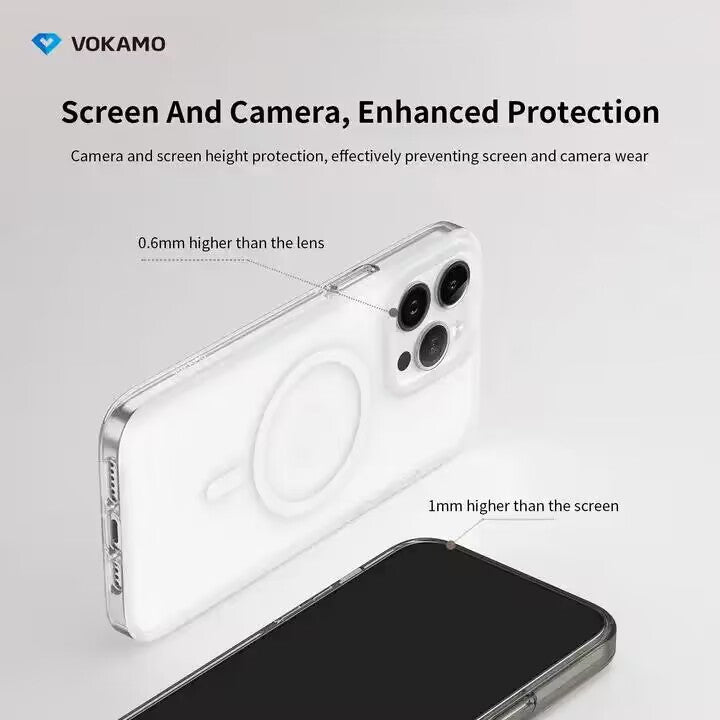 VOKAMO Matte Magnetic Case With MagSafe For iPhone 15 Pro Max 15 iPhone 15 Pro 15 Plus