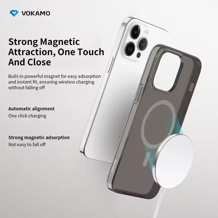 VOKAMO Matte Magnetic Case With MagSafe For iPhone 15 Pro Max 15 iPhone 15 Pro 15 Plus