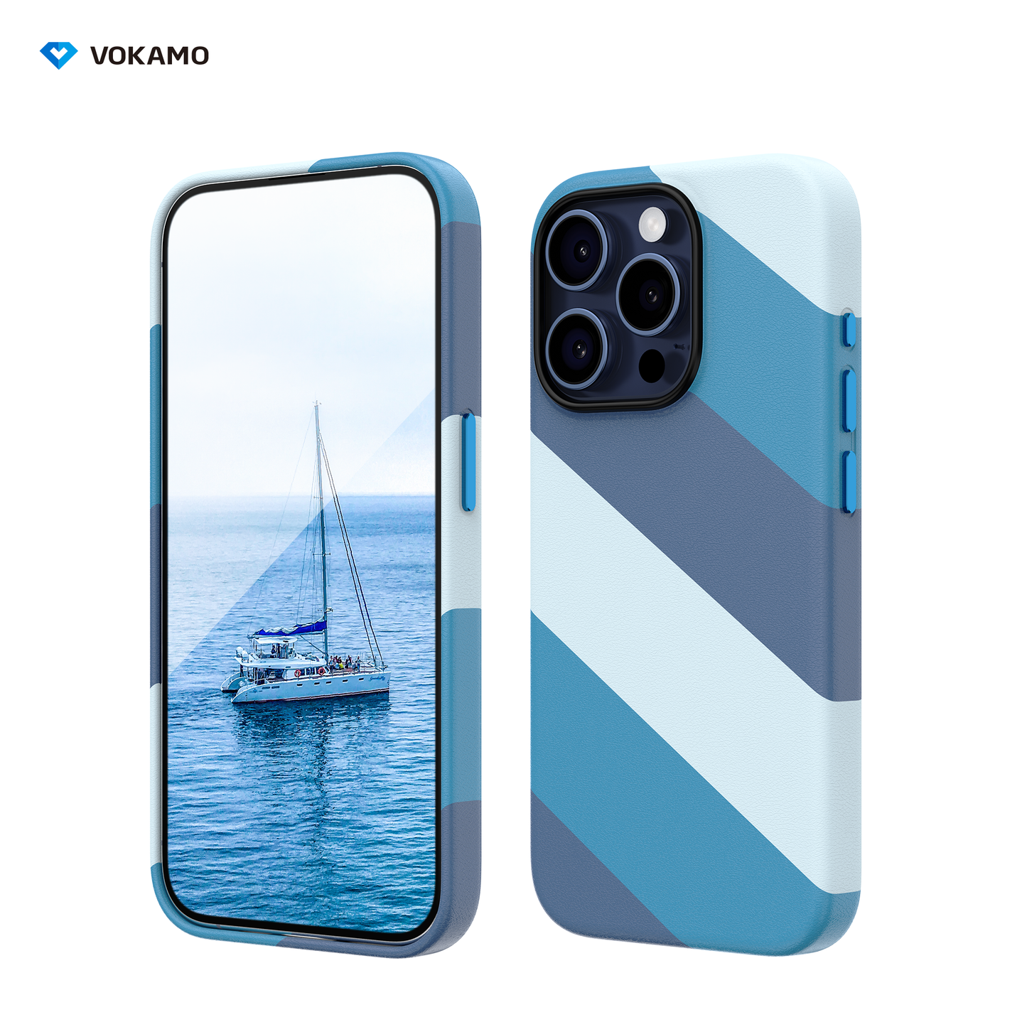 VOKAMO iPhone 15 Magnetic Case Colourful PU Case With MagSafe For iPhone 15 Pro Max/15 Pro/15 Plus/15