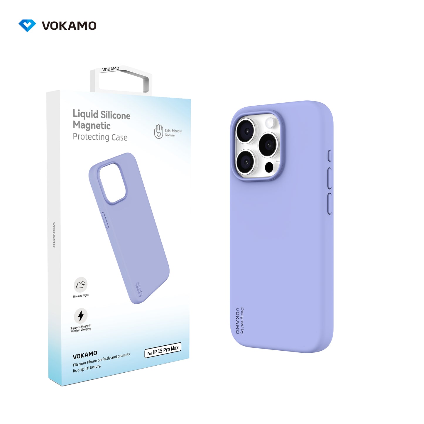 VOKAMO Silicone iPhone Magnetic Case Soft Protective Case Cover For iPhone 15/15 Pro Max/15 Pro/15 Plus