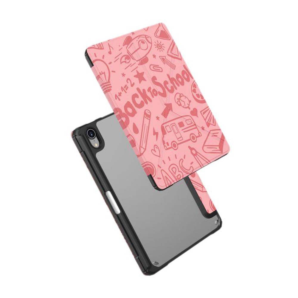 VOKAMO Case for iPad Mini 6, Tablet Stand Case PU Leather Protective Cover Case Clear PC Back for iPad Mini 6 Case