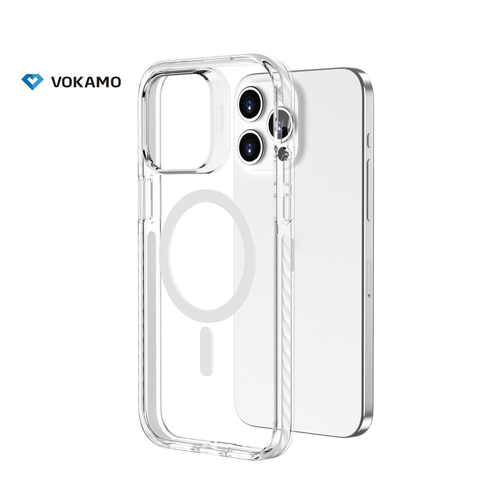 VOKAMO Shockproof iPhone 15 Case Magnetic Clear Case with MagSafe for iPhone 15 Pro Max/15 Plus/15/15 Pro