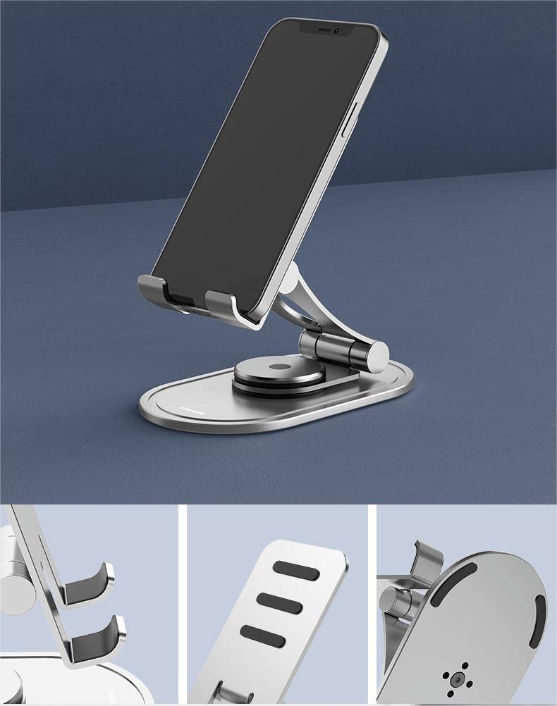 Phone Holder Stand Mounnt,Foldable Aluminum Alloy Adjustable - VOKAMO