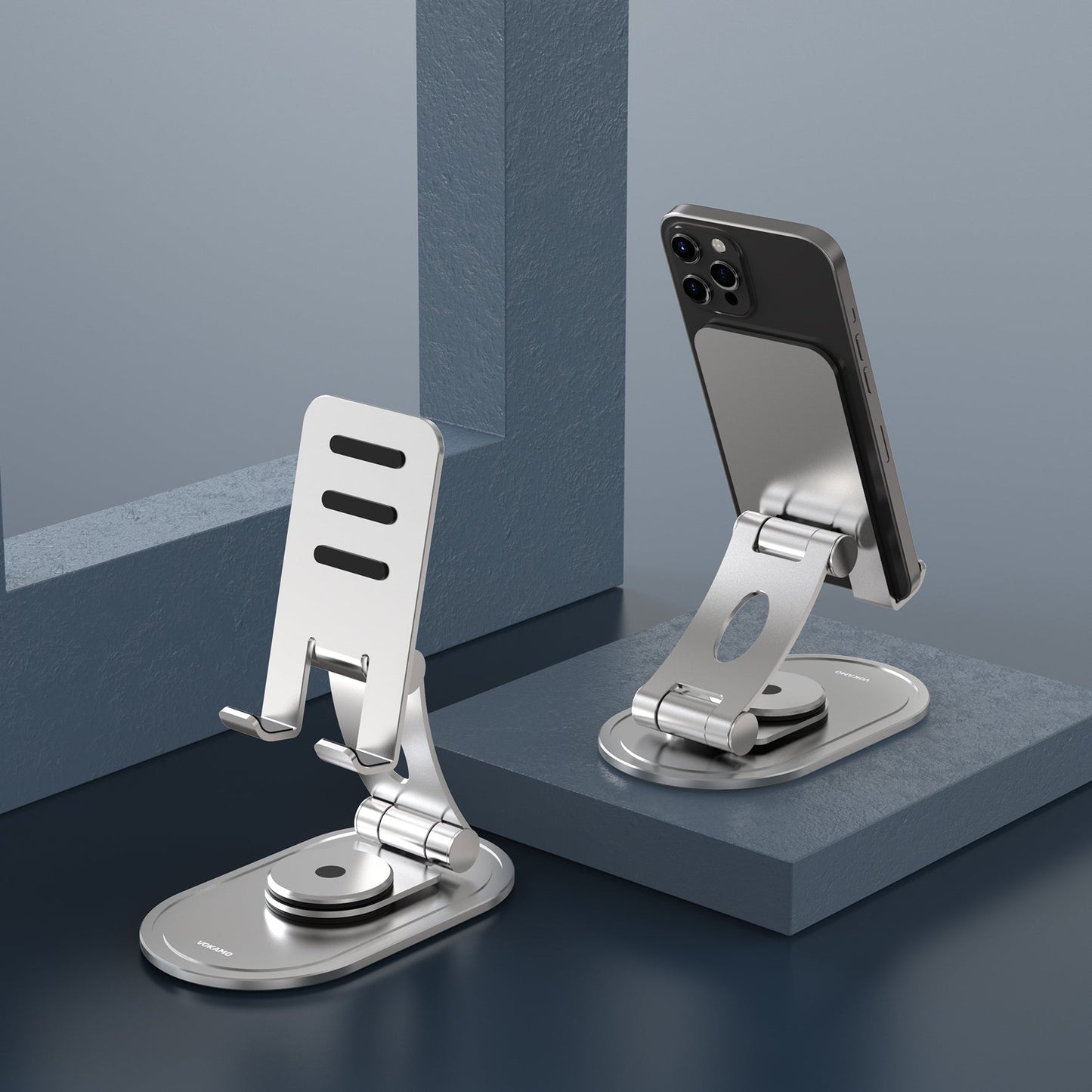 Phone Holder Stand Mounnt,Foldable Aluminum Alloy Adjustable - VOKAMO