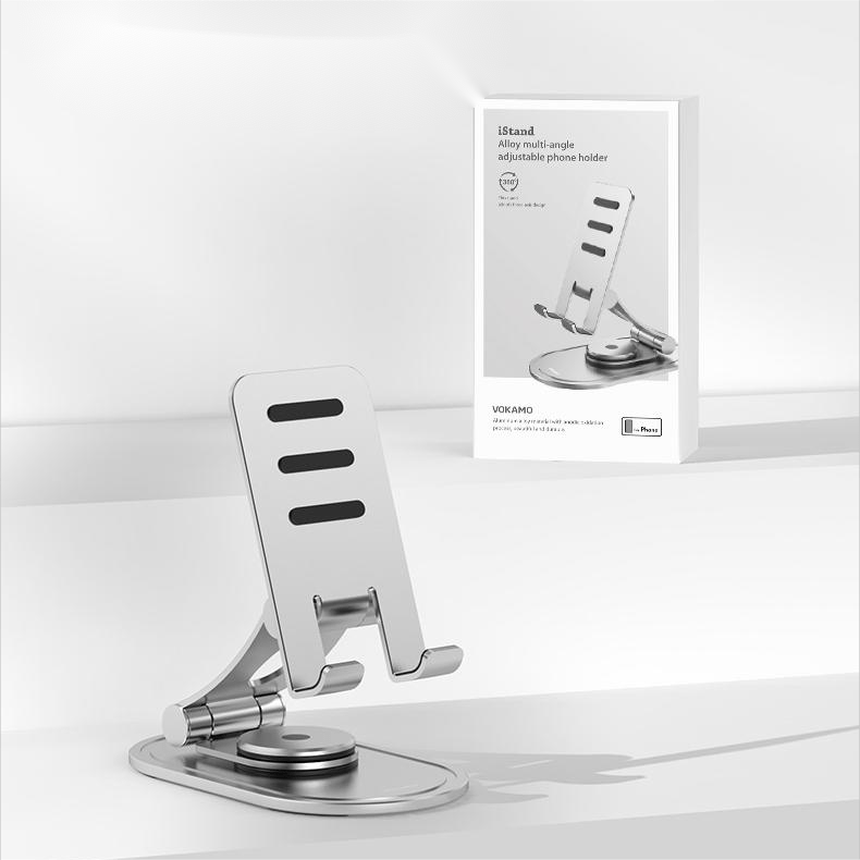 Phone Holder Stand Mounnt,Foldable Aluminum Alloy Adjustable - VOKAMO