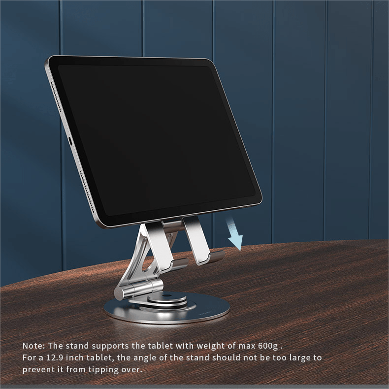 Tablet Stand Holder for iPad,Foldable,Aluminum,360° Rotating,Adjustable - VOKAMO