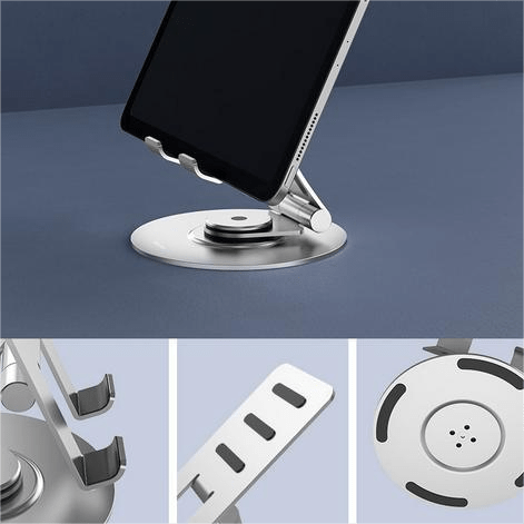 Tablet Stand Holder for iPad,Foldable,Aluminum,360° Rotating,Adjustable - VOKAMO