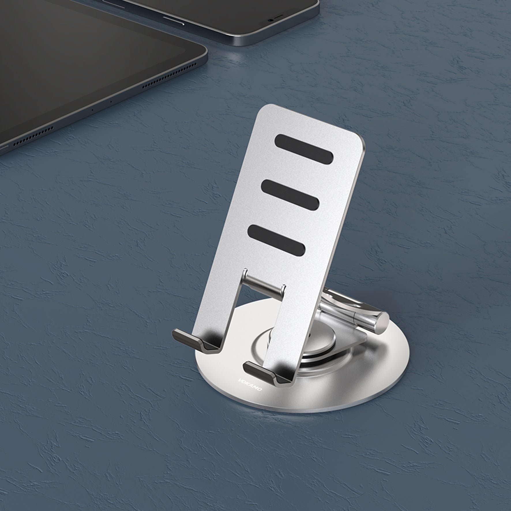 Tablet Stand Holder for iPad,Foldable,Aluminum,360° Rotating,Adjustable - VOKAMO