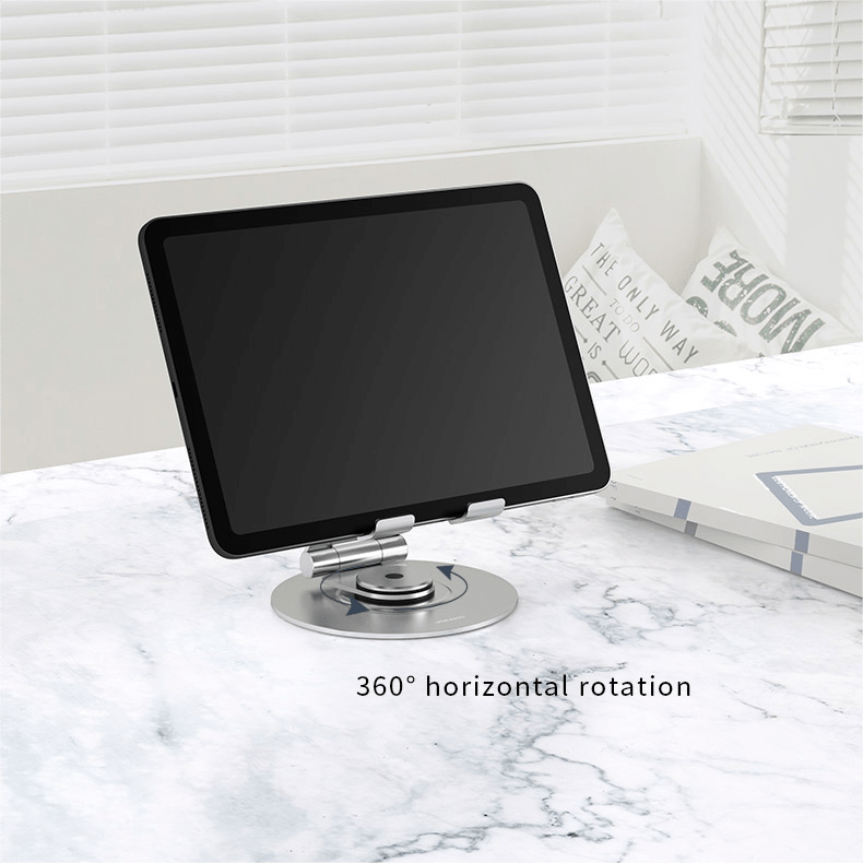 Tablet Stand Holder for iPad,Foldable,Aluminum,360° Rotating,Adjustable - VOKAMO