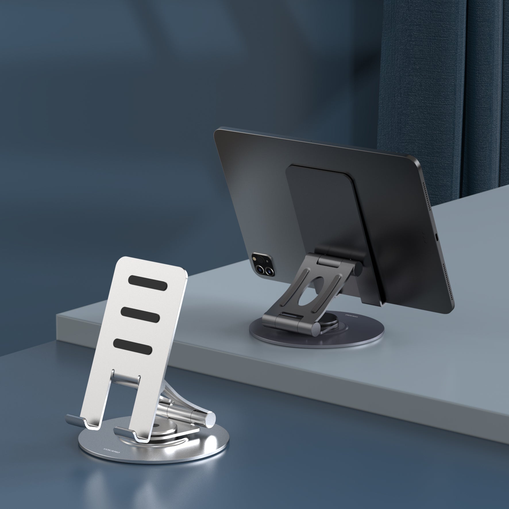 Tablet Stand Holder for iPad,Foldable,Aluminum,360° Rotating,Adjustable - VOKAMO