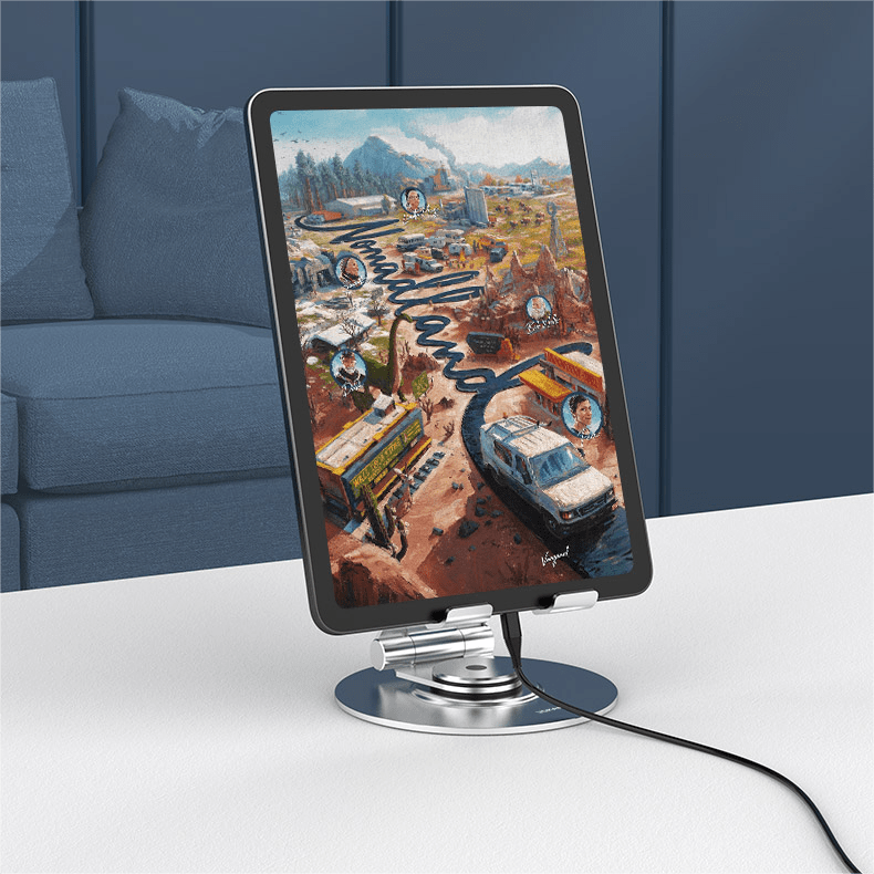 Tablet Stand Holder for iPad,Foldable,Aluminum,360° Rotating,Adjustable - VOKAMO