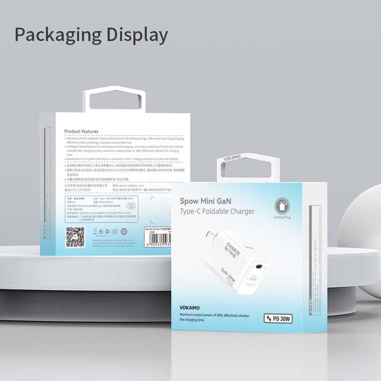 USB C GaN Charger 30W, VOKAMO Mini Type - C Fast Charger (Cable Not Included) - VOKAMO