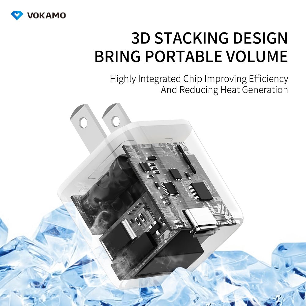 USB C GaN Charger 30W, VOKAMO Mini Type - C Fast Charger (Cable Not Included) - VOKAMO