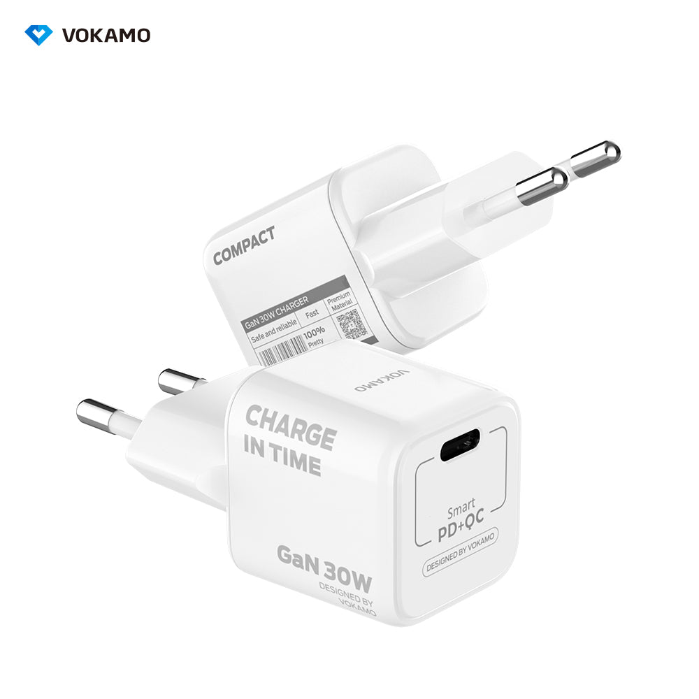 USB C GaN Charger 30W, VOKAMO Mini Type - C Fast Charger (Cable Not Included) - VOKAMO