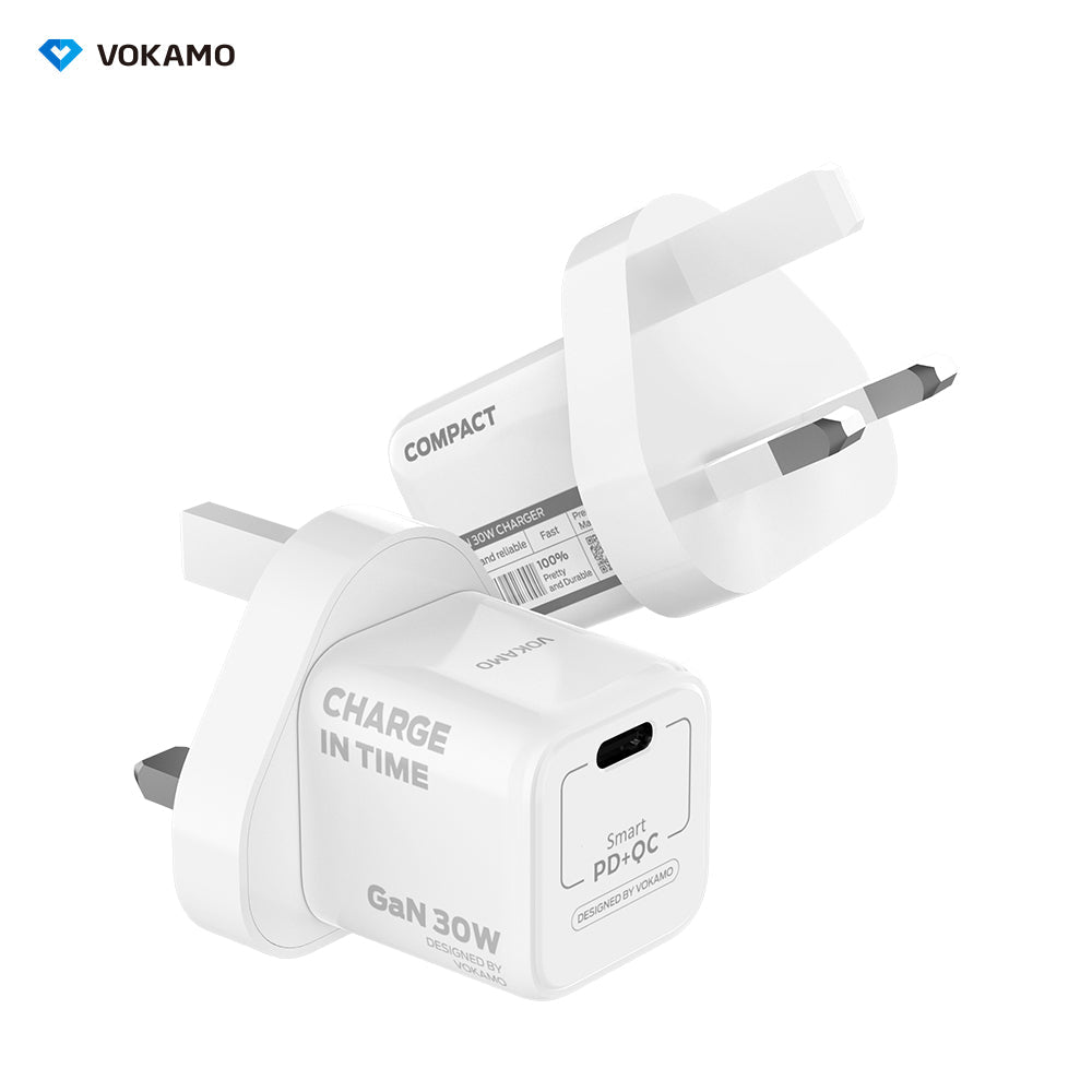 USB C GaN Charger 30W, VOKAMO Mini Type - C Fast Charger (Cable Not Included) - VOKAMO