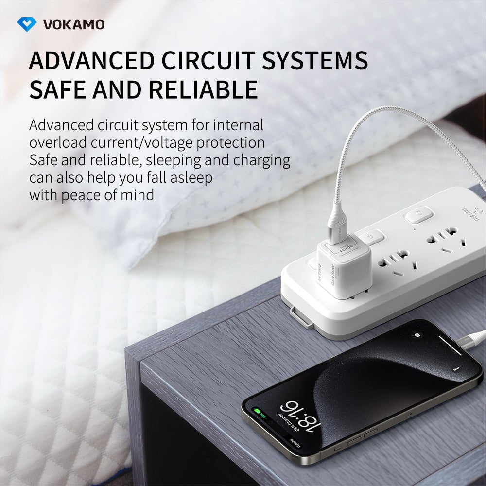 USB C GaN Charger 30W, VOKAMO Mini Type - C Fast Charger (Cable Not Included) - VOKAMO