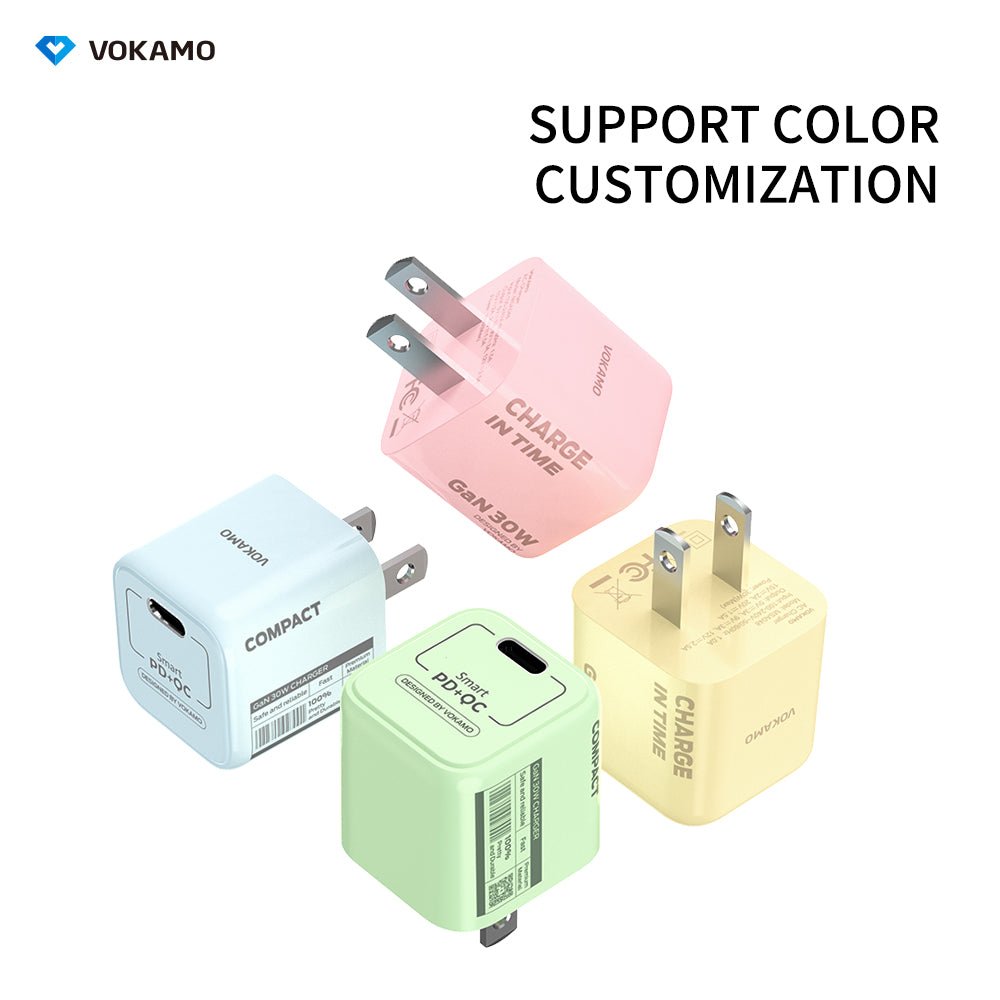 USB C GaN Charger 30W, VOKAMO Mini Type - C Fast Charger (Cable Not Included) - VOKAMO