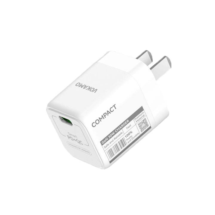 USB C GaN Charger 30W, VOKAMO Mini Type - C Fast Charger (Cable Not Included) - VOKAMO