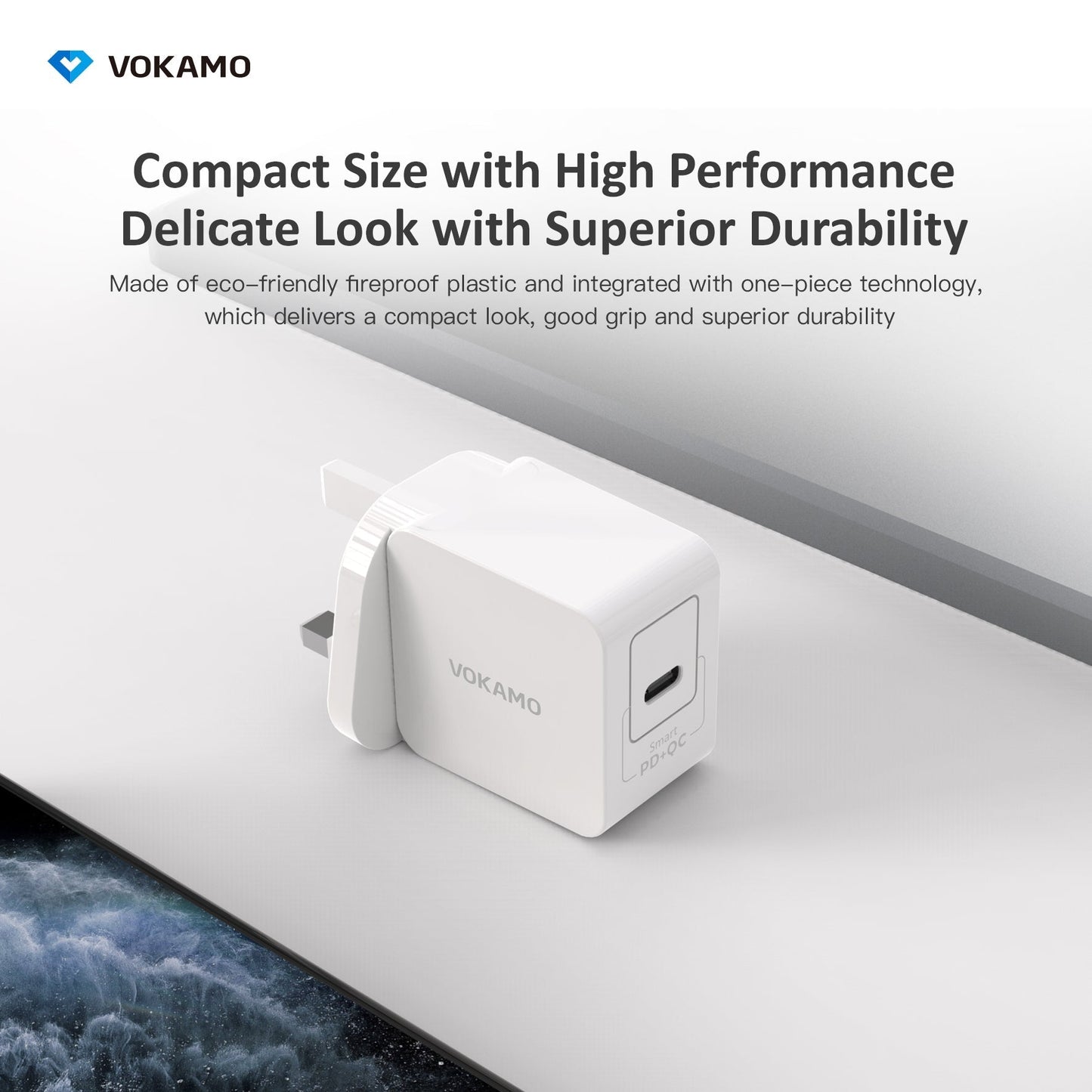 VOKAMO 18W USB - C PD Wall Charger,Type - C Fast Charging Adapter - VOKAMO