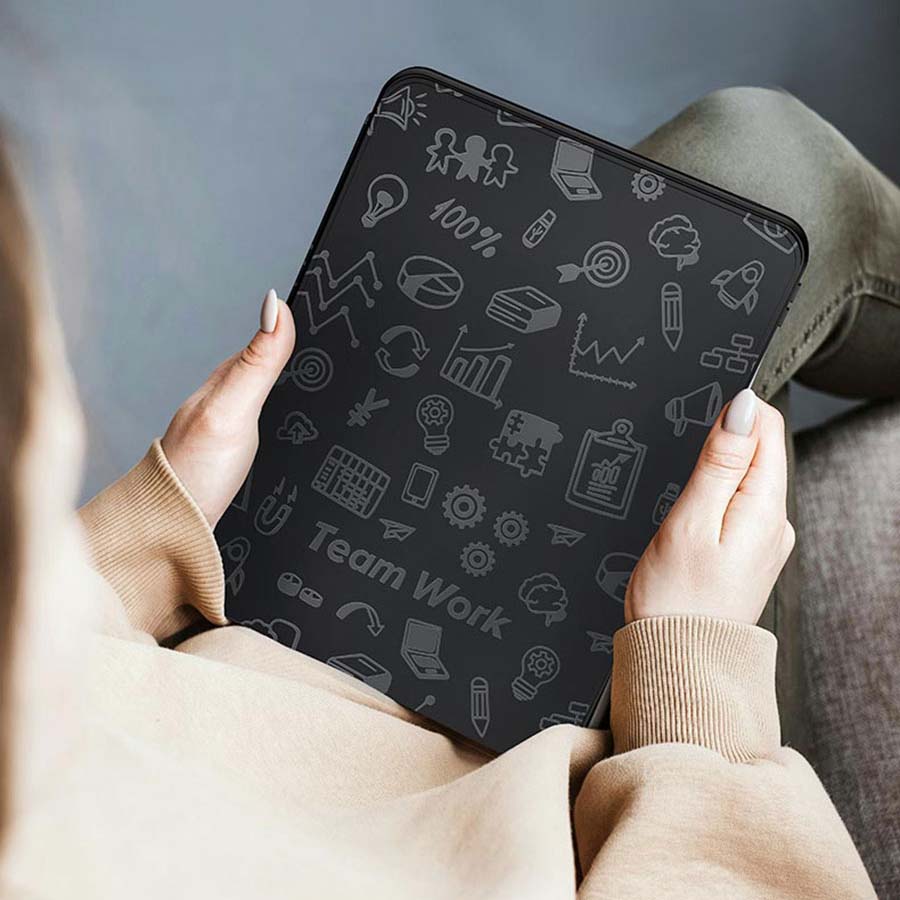 VOKAMO 360 Rotation Rotating Case for iPad Pro/Air 11 - Inch M4 (2024) with Pencil Holder, 360 Degree Rotation Protective Stand Cover Clear Back - VOKAMO