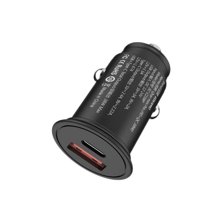 VOKAMO 38W Car Charger PD & QC Fast Car Charge Mini Car Adapter(USB - C+USB - A) - VOKAMO