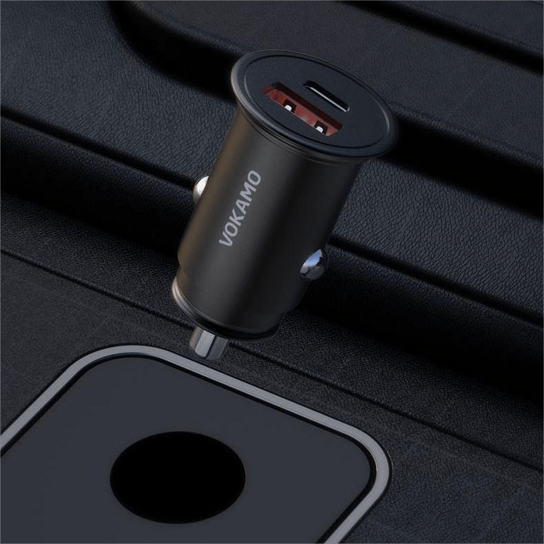 VOKAMO 38W Car Charger PD & QC Fast Car Charge Mini Car Adapter(USB - C+USB - A) - VOKAMO