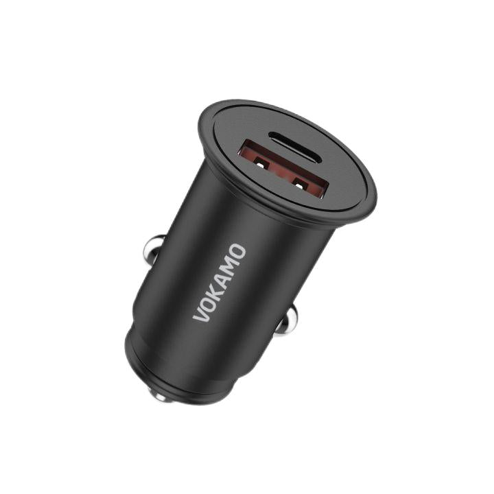 VOKAMO 38W Car Charger PD & QC Fast Car Charge Mini Car Adapter(USB - C+USB - A) - VOKAMO