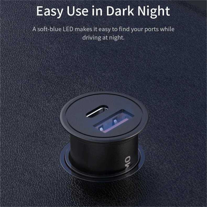 VOKAMO 38W Car Charger PD & QC Fast Car Charge Mini Car Adapter(USB - C+USB - A) - VOKAMO