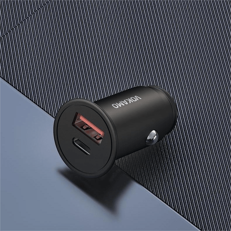VOKAMO 38W Car Charger PD & QC Fast Car Charge Mini Car Adapter(USB - C+USB - A) - VOKAMO