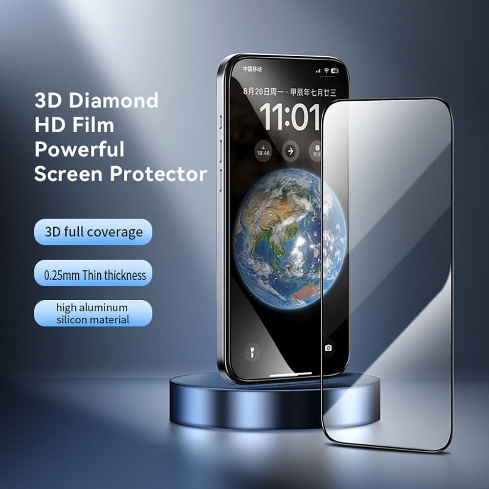 VOKAMO 3D HD Screen Protector Glass For iPhone 16 3d Tempered Glass Curved Full Cover For iPhone 16 Pro Max - VOKAMO