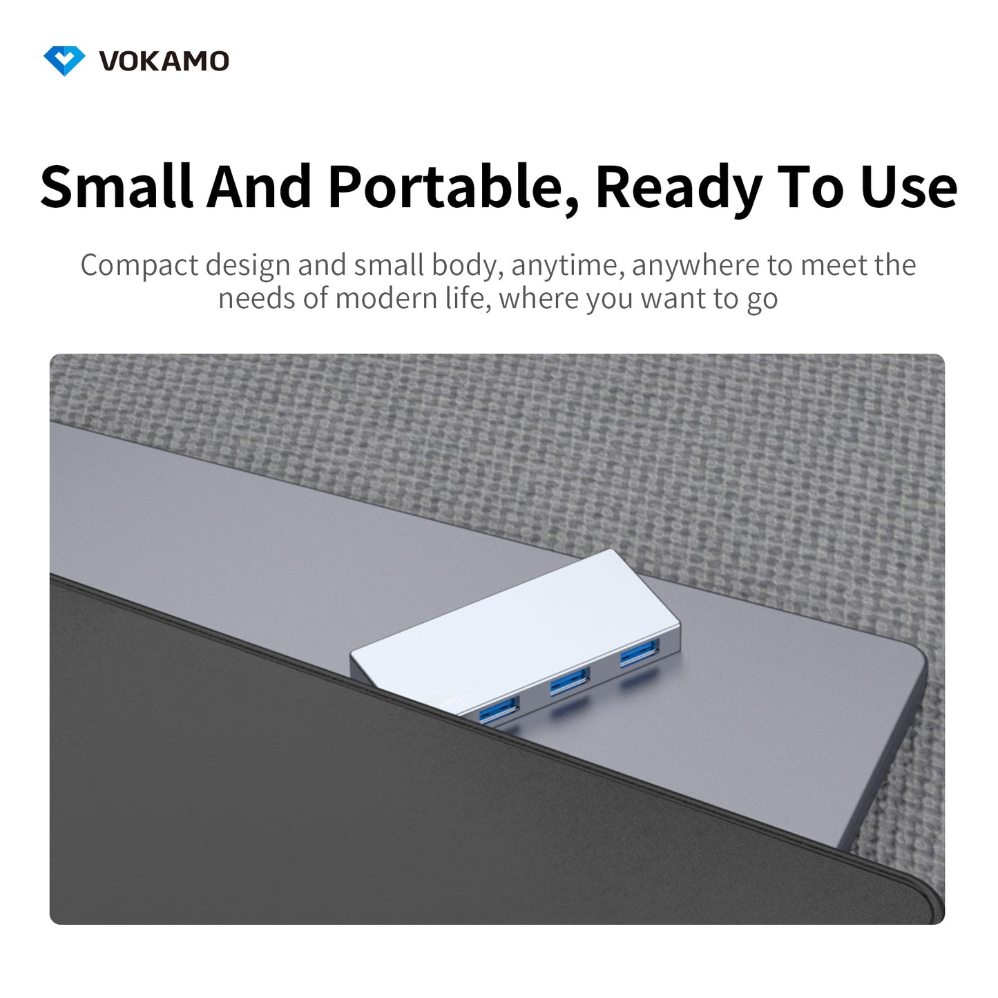 VOKAMO 4 in 1 USB C Hub High Speed 4 Port Type C Multiport Adapter USB 3.0 Expansion - VOKAMO