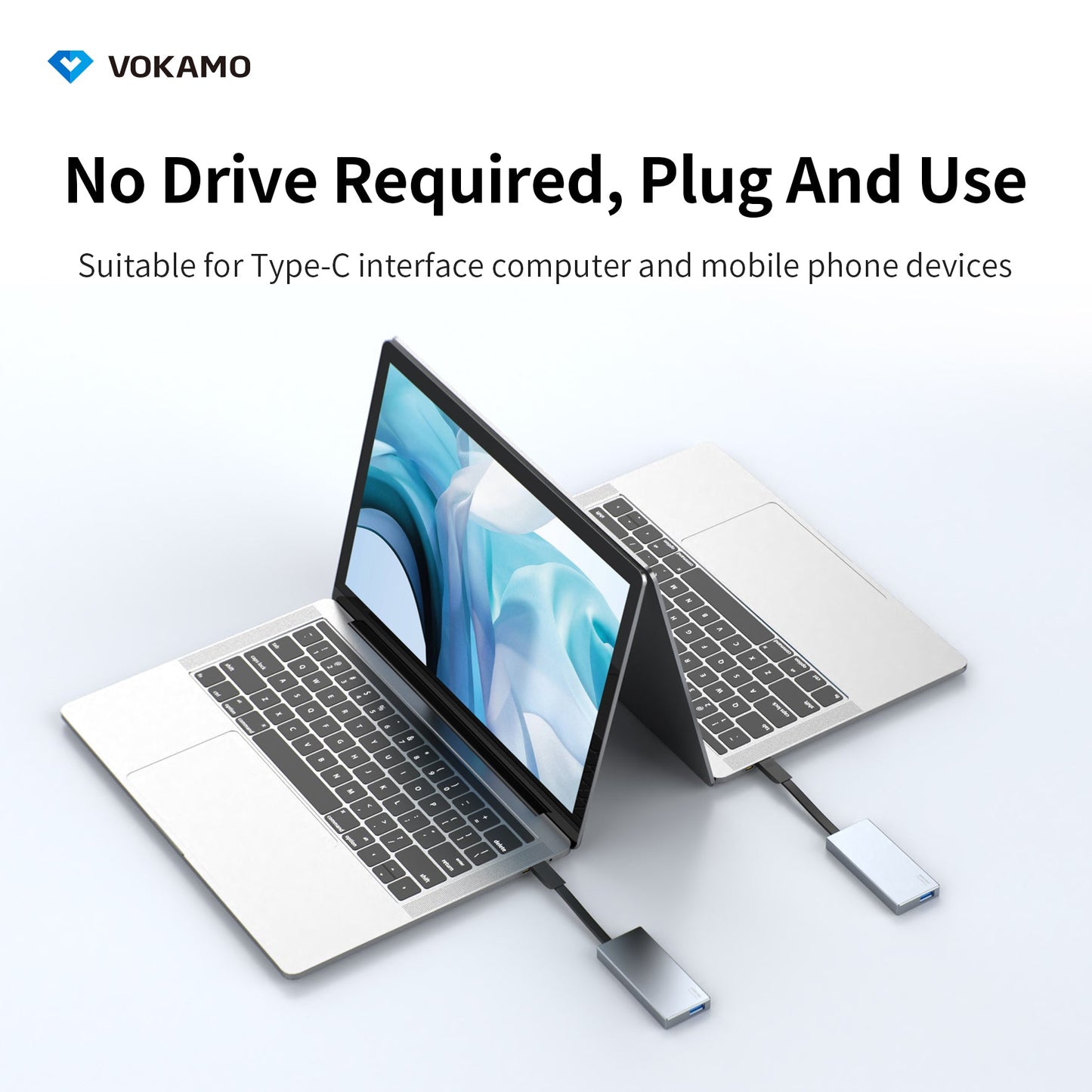 VOKAMO 4 in 1 USB C Hub High Speed 4 Port Type C Multiport Adapter USB 3.0 Expansion - VOKAMO