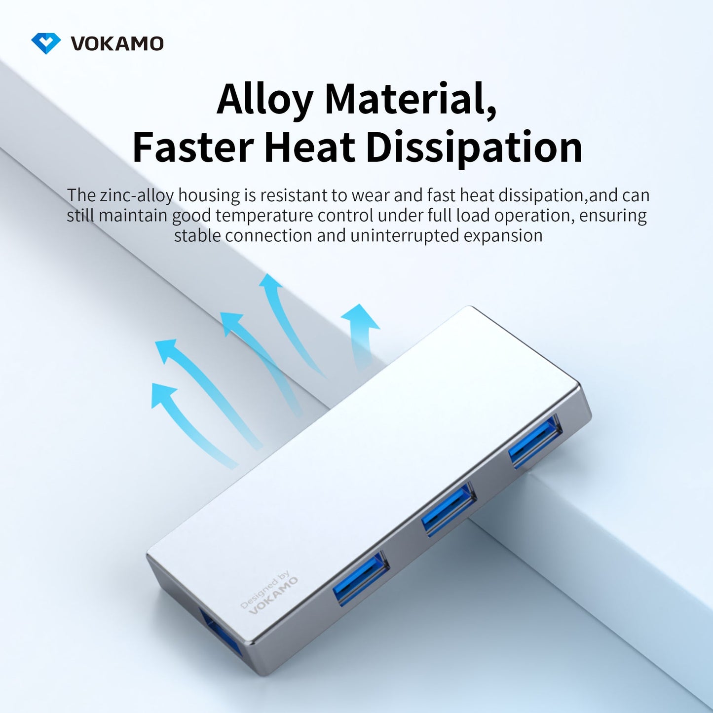 VOKAMO 4 in 1 USB C Hub High Speed 4 Port Type C Multiport Adapter USB 3.0 Expansion - VOKAMO