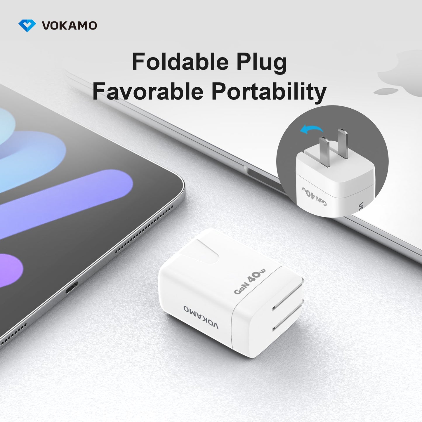 VOKAMO 40W Dual USB C Charger,Power Delivery Wall Charger (USB - C+USB - C) - VOKAMO