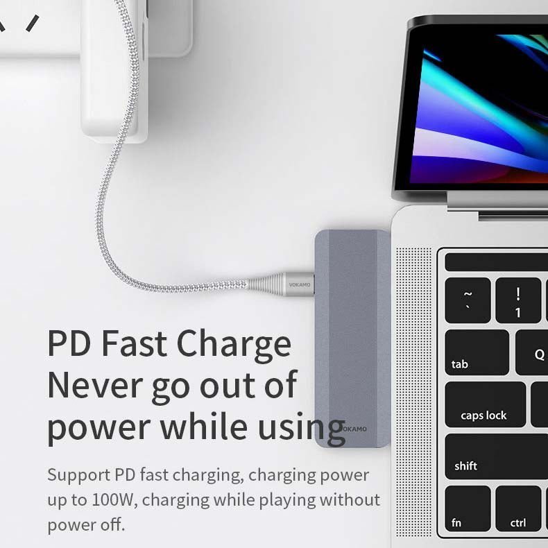 VOKAMO 5 In 1 USB C Hub Adapter for MacBook Pro Adapter Designed For MacBook Air 13 MacBook Pro 13 16 - VOKAMO
