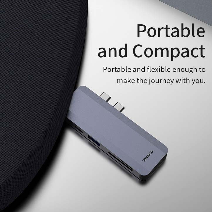 VOKAMO 5 In 1 USB C Hub Adapter for MacBook Pro Adapter Designed For MacBook Air 13 MacBook Pro 13 16 - VOKAMO