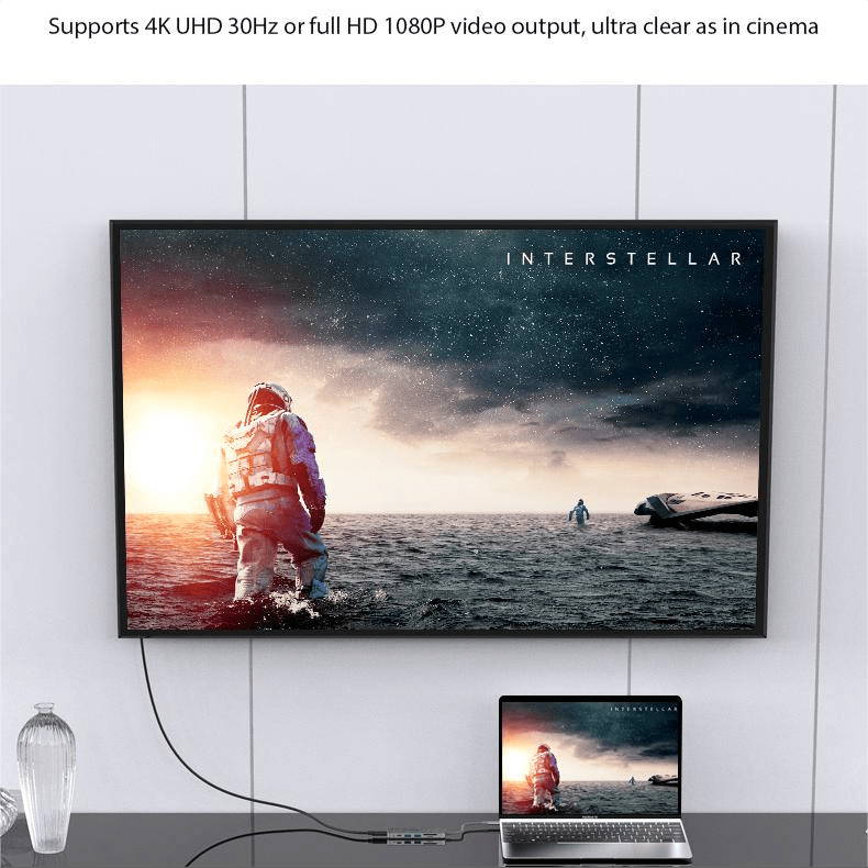VOKAMO 6 in 1 USB C HUB,Slim 4K HDMI USB - C Hub For MacBook Huawei P30 MateBook etw - VOKAMO