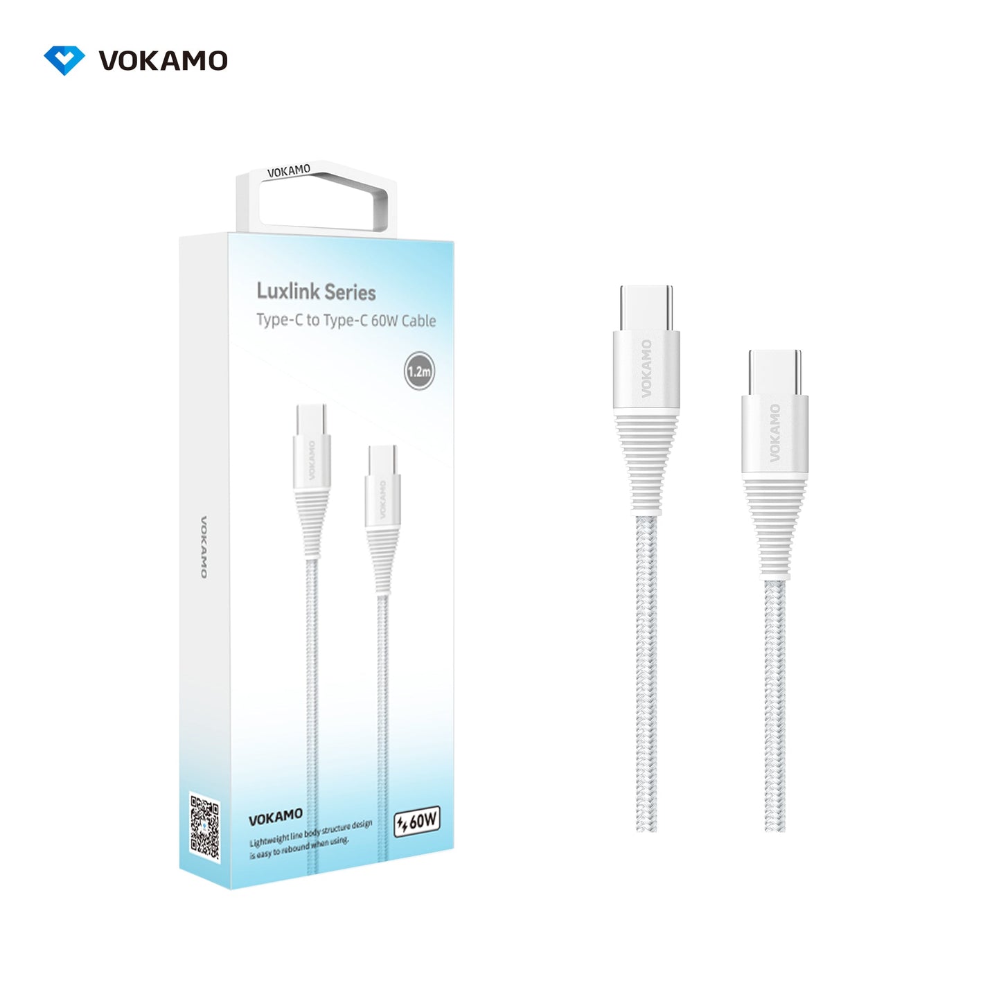 VOKAMO 60W Braided USB - C to USB - C Fast Charging Cable - VOKAMO