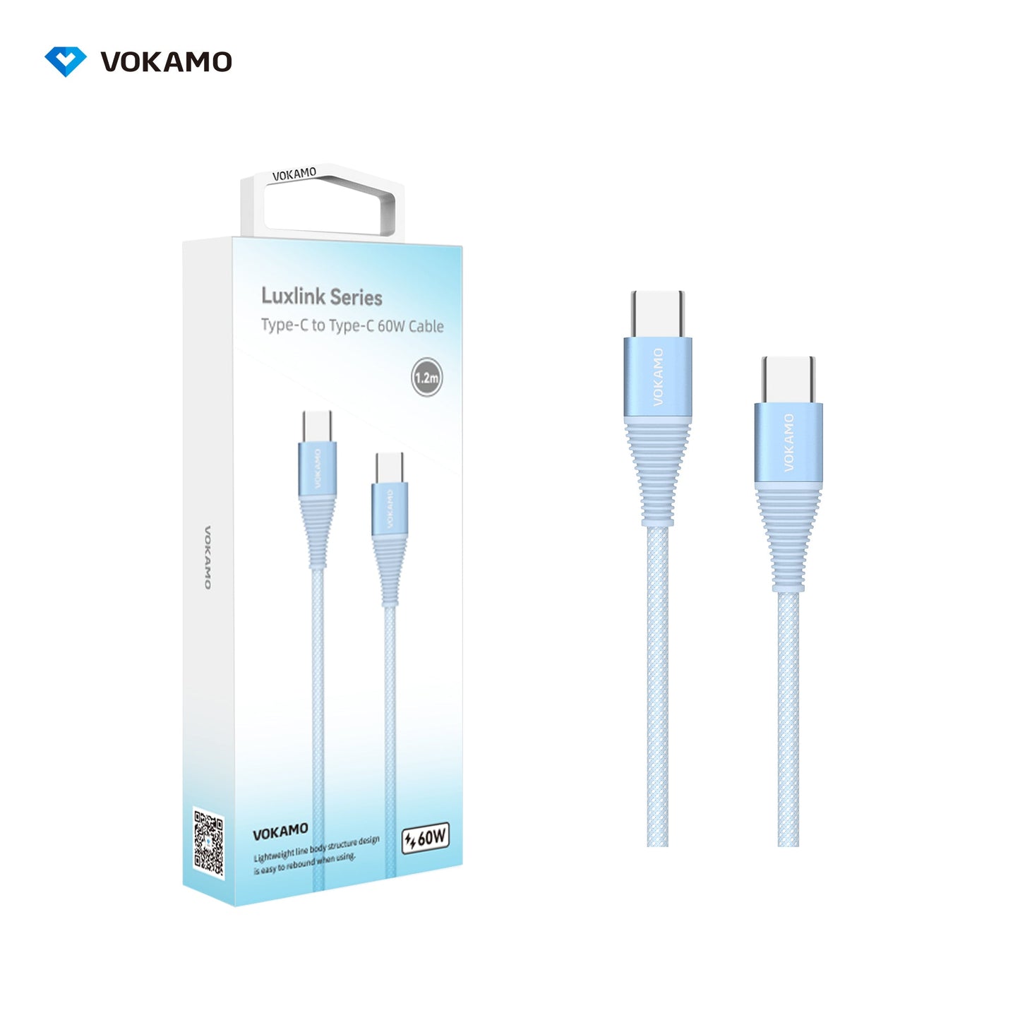 VOKAMO 60W Braided USB - C to USB - C Fast Charging Cable - VOKAMO