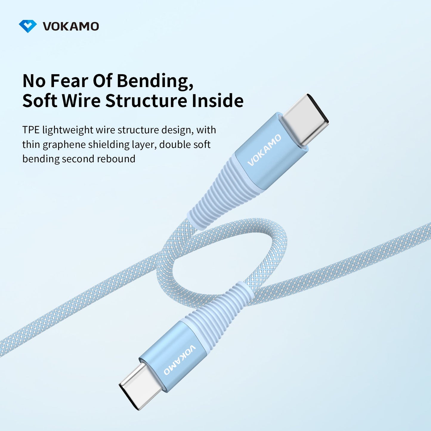VOKAMO 60W Braided USB - C to USB - C Fast Charging Cable - VOKAMO