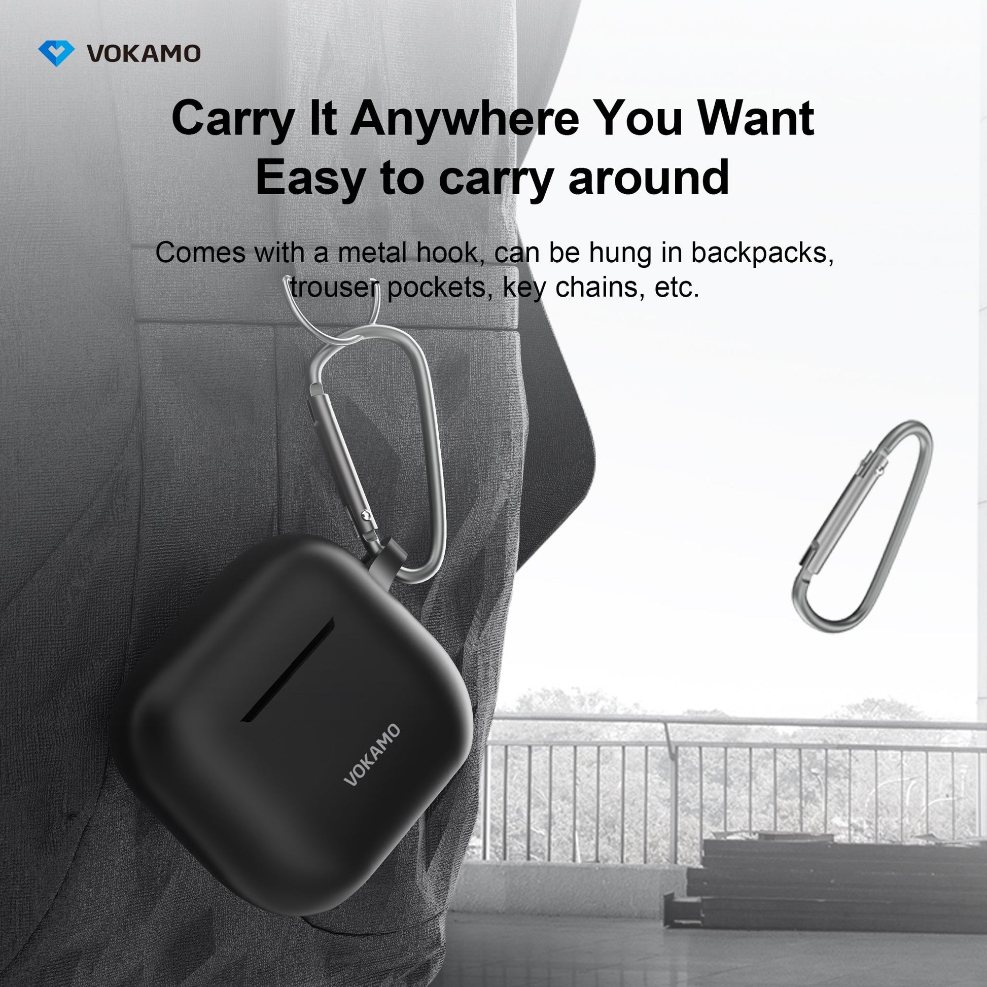 VOKAMO AirPods 3 Case Cover, Silicone AirPods Case with Keychain Compatible with Apple AirPod 3rd Generation 2021 - VOKAMO