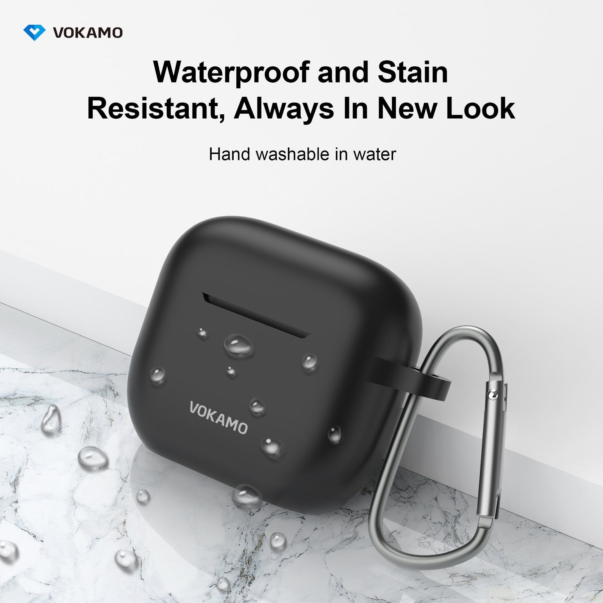 VOKAMO AirPods 3 Case Cover, Silicone AirPods Case with Keychain Compatible with Apple AirPod 3rd Generation 2021 - VOKAMO