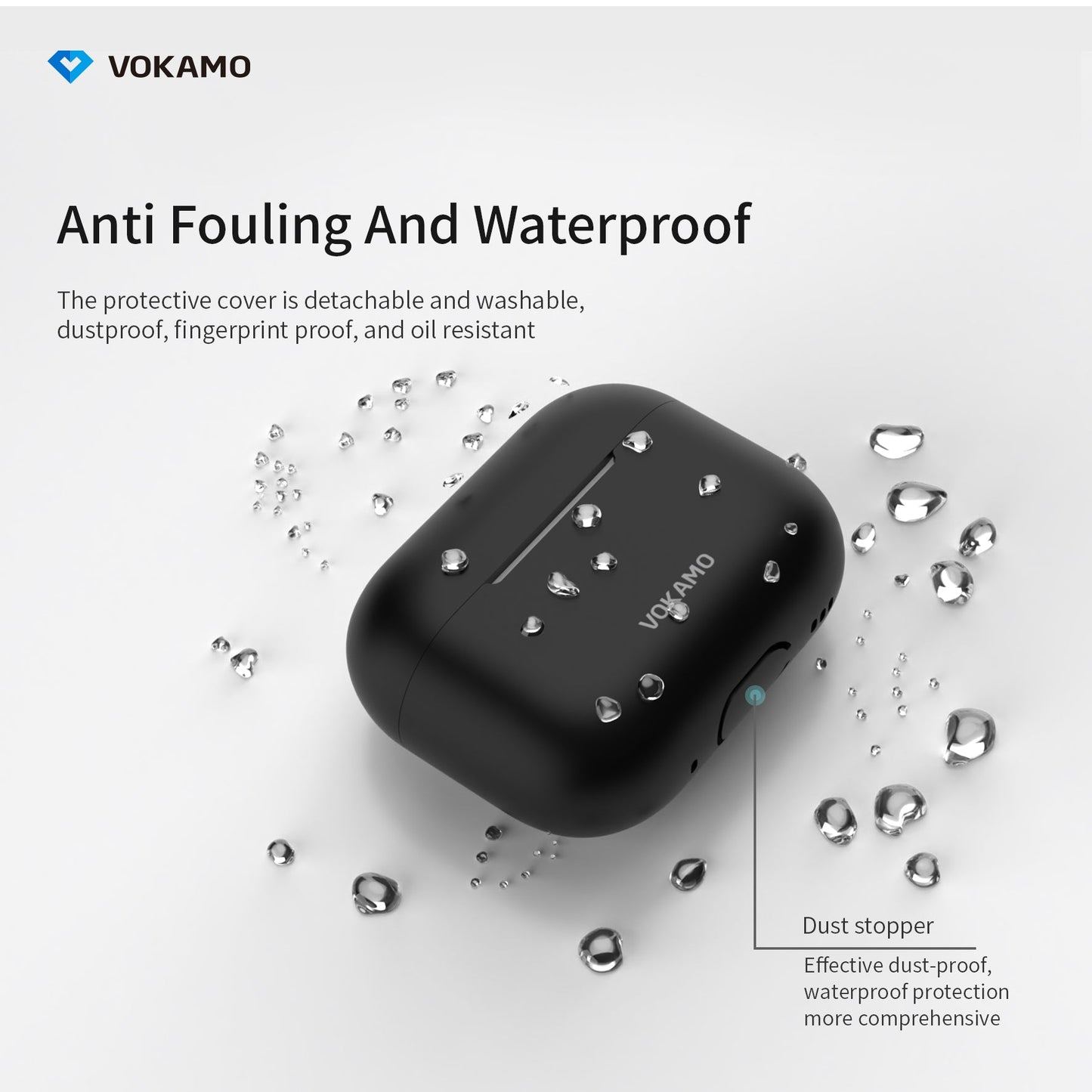 VOKAMO Airpods Pro 2 Case, Soft Silicone Skin Cover Protective Cases with Lanyard Compatible for AirPod Pro 2nd Generation - VOKAMO